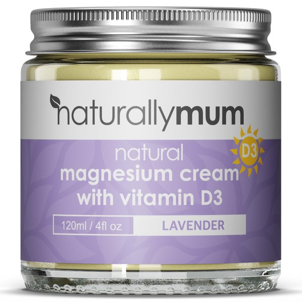 NaturallyMum - Magnesium Cream with Vitamin D3 [4 Fl Oz] - Magnesium Calm Cream and Vitamin D Lotion - Magnesium D3 Cream - Calming Cream Magnesium and Vitamin D - Turmeric & Arnica Cream - Lavender