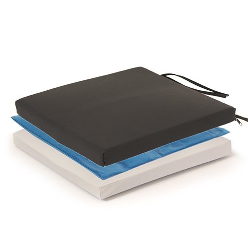 Protekt Breathable Gel Wheelchair Cushion with Straps - 16" x 16" x 2"