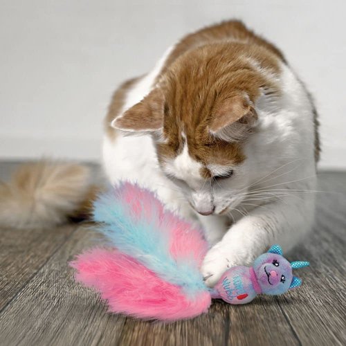 KONG Cat Wubba Caticorn Cat Toy, Blue/Pink