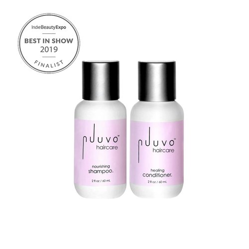 Nuuvo Haircare Shampoo & Conditioner Set – 4 oz, Sulfate-free Shampoo & Conditioner, Plant Derived Cleanser & Hydrating Conditioner, Rebuilds Damaged Hair, Suitable for all Hair Types