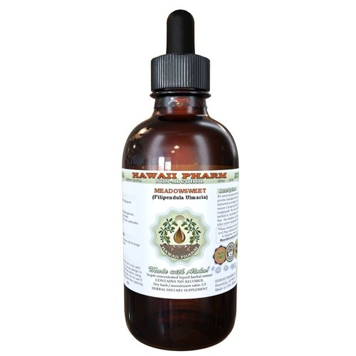 Meadowsweet Alcohol-Free Liquid Extract, Meadowsweet (Filipendula Ulmaria) Herb Glycerite Natural Herbal Supplement, Hawaii Pharm, USA 2 oz