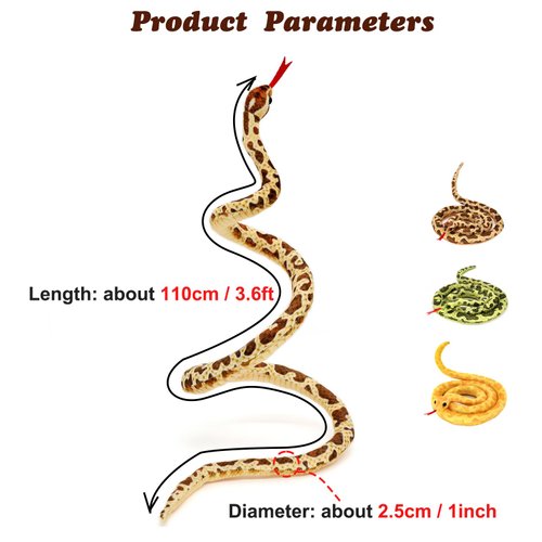 HWD 3.6 ft Long Soft Snake Dolls, Cute Stuffed Animals Plush Pranks Spoof Stuff Toys, Gifts for Kids, Children, Birthday, Halloween, Christmas, Home Decoration (Green)