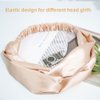 Spa Headband Satin Hair Band Makeup Headband Satin Headband Elastic Headband Silky Hair Wrap Hair Band for Washing Face Head Wrap Adjustable SPA Satin Headband Spa Facial Makeup Headbands Pink