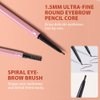 Waterproof Eyebrow Pencil,Ultra-Fine Mechanical Pencil with Spoolie Brush,Eyebrow Pencil Easy to Color,Draws Tiny Brow Hairs and Fills in Sparse Areas,Create Natural Eye Brow,Gray Brown