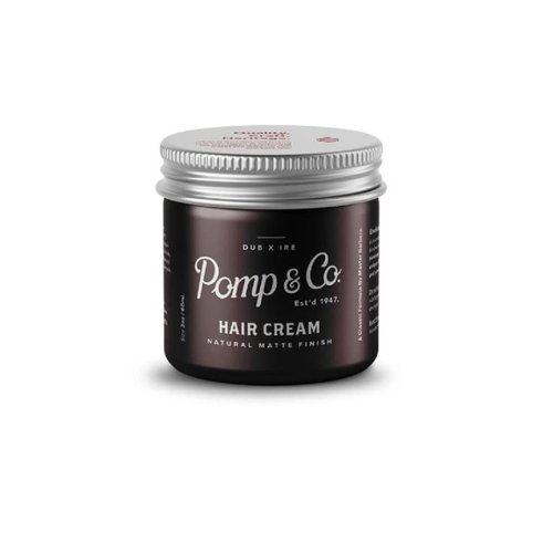 Pomp & Co Hair Styling Cream For Men, Natural Matte Finish Hair Cream For A Medium Strong Hold, Scented Water Based Cream Pomade 60ml