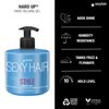 SexyHair Style Hard Up Hard Holding Gel, 16.9 Oz | Extreme Hold | Non-Flaking Formula | All Hair Types