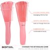 BESTOOL Hair Brush, Detangling Brush for Natural Black and Curly Hair (Pink, Afro 3/4abc), Ideal for Wet or Dry Hair