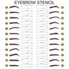 FOCALLURE Eyebrow Stamp and Eyebrow Stencil Kit, 24 Reusable Brow Shape, Sweatproof Eyebrow Powder, Long-Lasting, Easy to Use, Filling and Shaping Perfect Eyebrow Makeup, MEDIUM BROWN