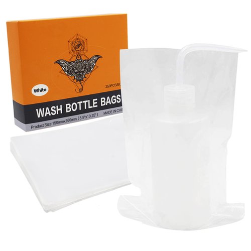 Gakonp 250pcs Wash Bottle Covers - Disposable Wash Bottle Bags Plastic Bottle Bags Squeeze Bottle Bags for Wash Bottle Sleeves