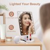 COSMIRROR Lighted Makeup Vanity Mirror with 10X Magnifying Mirror, 21 LED Lighted Mirror with Touch Sensor Dimming, 180°Adjustable Rotation, Dual Power Supply, Portable Cosmetic Mirror (White)…