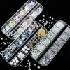 3D Flowers Nail Art Charms Rhinestones Kit - Includes 12Grid 400Pcs Acrylic Flower 1500Pcs AB Nail Rhinestones 200Pcs Acrylic Butterfly Bow Flower Bear Nail Art Charms for Nail Art Craft Decoration