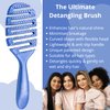 Magic Hair Brush Blue | Professional Flexible Vented Hair Brush For Detangling | Blue Detangler Brush And Blue Traveling Case Use As A Blowout Brush Styling Brush Or Wet/Dry Brush