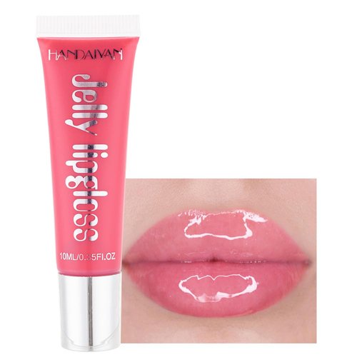 BEUKING Jelly Lipstick Mirror Candy Color Waterproof Makeup Long Lasting High Pigment Long-term Moisture Lip Tint Rich Color Moisturizer Liquid Lip Gloss for Lip Makeup (03# Cherry blossom)