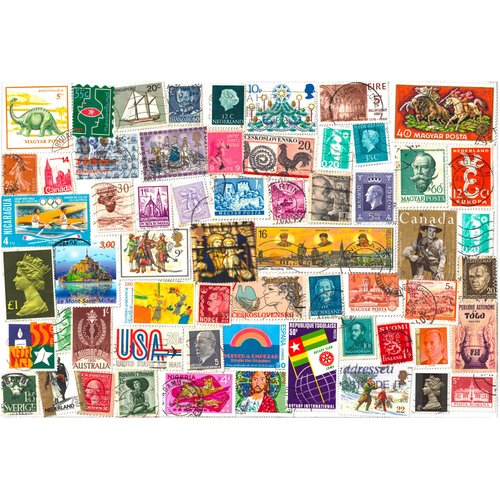 1000 Stamps from World Countries Mixed Philately Used Postage Stamps Off Paper
