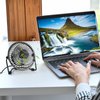 AMKEN Small Desk Fan, 4 Inch USB Fan Powered by USB, 360° Rotation - Small Fans for Bedroom, Office, Table - Ultra-quiet Personal Cooling Fan with Metal Construction