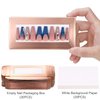 Noverlife 30PCS Empty Nail Package Box with 30 PCS White Background Papers, Empty Pullable Display Packing Box, Press On Nails Packaging Box Set for Press on Nail Business, Empty Nail Tip Box Packaging - Rose Gold