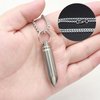 Small Pill Box Titanium Pill Fob Necklace Bullet Nitro Mini Waterproof Pill Holder Lightweight Survival Case Keychain Pill Bottle for Men & Women (TC02(Bullet Pendant))