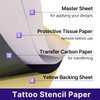30pcs Tattoo Practice Skins with Transfer Paper - Usiriy Tattoo Skin Practice Kit Include 10pcs Tattoo Fake Skin and 20pcs Tattoo Stencil Paper Tattoo Starter Practice Kit Tattoo Supplies