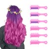 New Hair Chalk Comb for Girls Kids, Washable Temporary Hair Color Dye for Kids Age 5 6 7 8 9 10+ Birthday Party Gift Cosplay DIY, Children's Days (Pink & Purple)