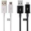 Short MicroUSB Cable Compatible with Your Asus MeMO Pad 7 LTE with High Speed Charging 2 Pack. (1Black,1White, 20cm 8in)
