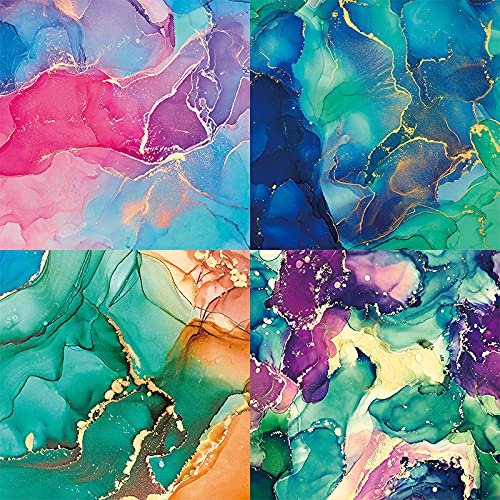 DESEACO Marbled Scrapbook Paper Pad 6x6, Watercolored Single-Sided Decopodge Paper,Colorful Cardstock Paper Scrapbooking DIY Decorative Background Cardmaking Supplies, Junk Journal Craft Paper-24Pcs