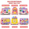 Music Activity Bus Baby Toy, Infant Education Learn Car, Sound & Light, Interactive Game, Shape Sorter, Animal Matching, Holiday Birthday Present for Toddler Kid Boy Girl 3 4 5 6 7 Years (Pink)