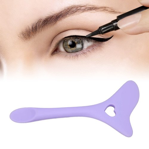 TMISHION Reusable Silicone Eyeliner Stencils, Purple, with Cream Eyelash Padding, for Eyeliner and Eyebrow Pencil Application