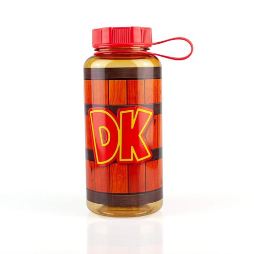 JUST FUNKY EXCLUSIVE Donkey Kong Water Bottle | Designed to Look Like DK's Barrel | 24 Oz.