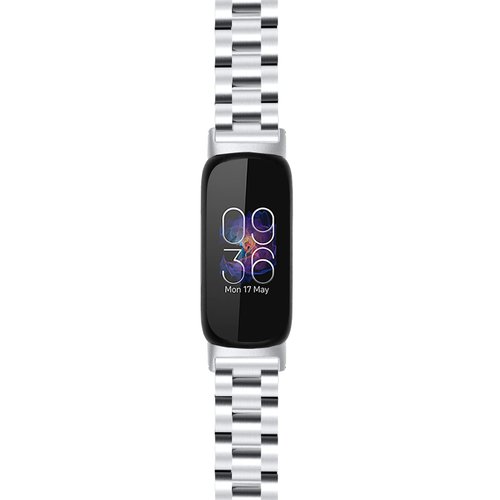 Metal Bands Compatible for Fitbit Inspire 3 for Women & Men,Solid Stainless Steel Adjustable Strap Replacement Band for Inspire 3 Fitness Tracker (Silver)