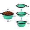 SLSON Collapsible Pet Bowl Dog Bowls 2 Pack, Portable Silicone Pet Feeder, Foldable Expandable for Dog/Cat Food Water Feeding, Travel Bowl for Camping (Light Blue+Light Green)