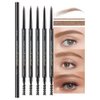 5 Pcs Waterproof Dual-Sided Fine Tip Brow Pencils Pack,Ultra-Fine Mechanical Pencil,Draws Tiny Brow Hairs, Defines, Fills Brows, Shapes, Contours, Combs, (Pack of 5)-Light Brown