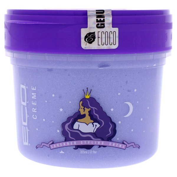 Eco Style Ecoco Lavender Styling Cream - Gives Manageable Definition And Shine To Hair - Prevents Damage And Softens Hair - Unicorn Flower Extract And Cupuacu Butter Moisturizes Dry Hair - 12 Oz