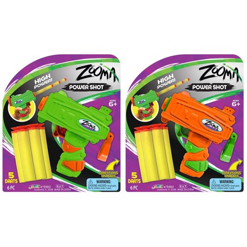 JA-RU Mini Foam Dart Gun (2 Toy Gun Pistol) w/ 5 Refill Soft Bullet Foam Darts for Kids. Fidget Gun Toy, Bulk Party Favors for Boys, Treasure Chest Toys. 5483-2s