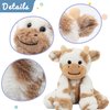 Hopearl Adorable Plush Cow Toy Floppy Dairy Cattle Soft Stuffed Animal Cute Birthday Gifts for Boys Girls Kids Toddlers, Light Brown, 9''