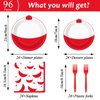 96 Pieces Gone Fishing Party Plates Napkins Fishin' Tableware Set for Fishing Themed Table Decorations Supplies Fishing Birthday Dessert Plates Forks for 24 Guests Fishing Disposable Party Favors