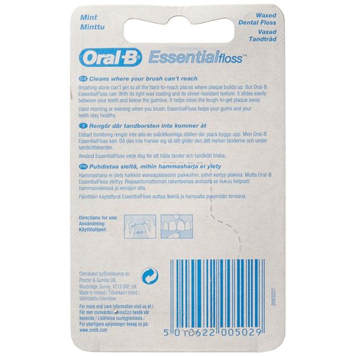 Oral-B Mint Essential Floss | Waxed Dental Floss (Pack of 6)