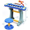 OLAKIDS Kids Piano Keyboard, 37 Keys Electronic Musical Toy with Detachable Microphone, Lights, Record, Playback, USB, MP3, Multi-Functional Piano Instrument for Toddlers Age 3+