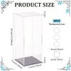 FINGERINSPIRE 4.3x4.3x10Inch Clear Acrylic Display Case Self-Assembly Rectangle Acrylic Boxes for Display Dustproof Protection Showcase with Matte Black Base Display Case for Action Figures