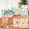 MonEnfance 39Pcs Christmas Bingo Cards, 24 Players Cute Christmas Bingo Game for Kids Adults Party Supplies Family Games Activities Xmas Festival