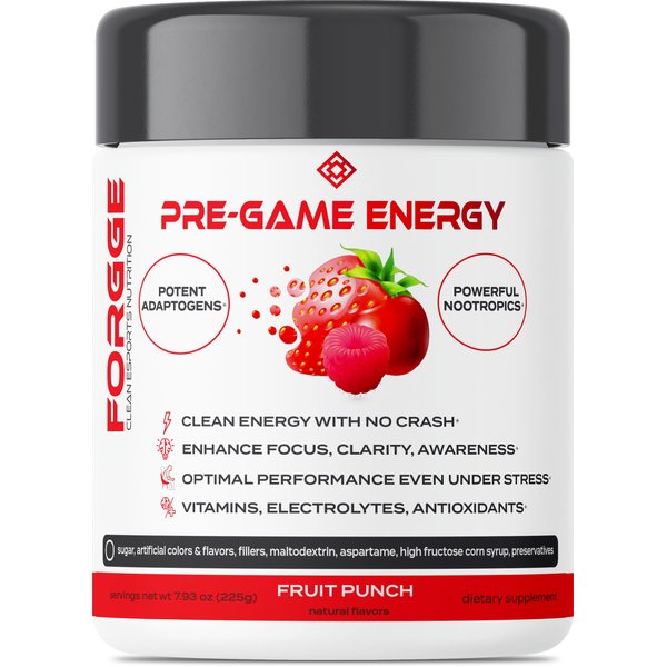 Forgge Focus Energy Drink Powder - Lion’s Mane, Alpha-GPC, L-Theanine and Nootropics for Focus - Vitamins + Electrolytes - Natural Caffeine, Sugar Free (Fruit Punch)