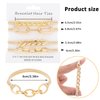 AOZUO 4Pcs Gold Hair Ties Bracelet, Metal Elastic Hair Bands Ponytail Holder Rip Tie Hair Accessories Elastic Rubber Hairband Hair Cuffs for Thick Thin Curly Hair Trendy Gold Bead Jewelry Gift(Gold)