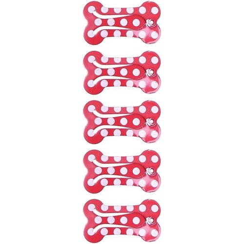 5 Pcs Red Dog Hair Clips Mini Bone Snap Dog Barrette Small Snap Hair Clips Pet Hair Barrettes Pet...