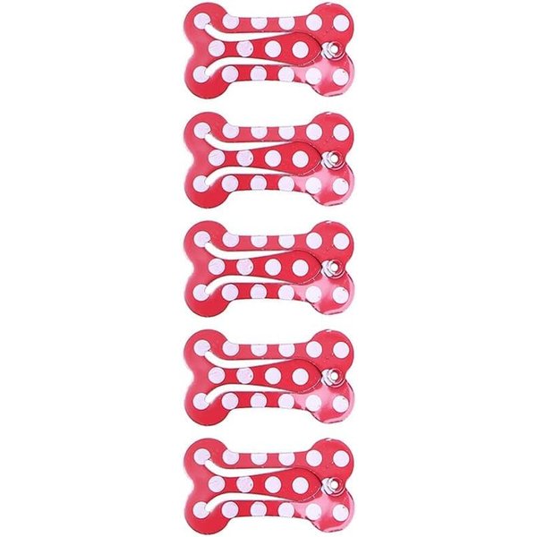 5 Pcs Red Dog Hair Clips Mini Bone Snap Dog Barrette Small Snap Hair Clips Pet Hair Barrettes Pet Hairpin Dog Hair Accessories Appare