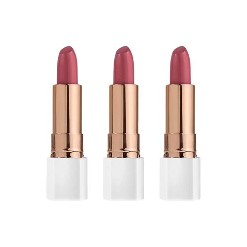 FLOWER BEAUTY Petal Pout Lipstick Nourishing & Highly Pigmented Lip Color with Antioxidants (Berry-More - Matte) (Pack of 3)