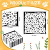 CHENGU 100 Pieces Paw Print Napkins 2 Layers Paw Print Party Supplies Farm Animal Party Napkins for Animal Themed Birthday Party Western Part, 5 x 5 Inch(Black)