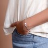 Blank Dainty Connected Double Heart Shape Medical Identification Engravable Medical ID Bracelet For Women Teens .925 Sterling Silver Small Wrist 7 Inch