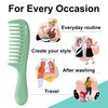 HYOUJIN 3 Pocket Wide Tooth Combs Plastic Detangling Shower Combs for Curly Hair, Wet Brush Detangle Comb for Women, Men, Green