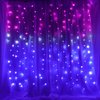 Curtain Lights Pink Purple Ombre Light Up String Curtain Lights for Bedroom Wall Hanging Mermaid Fairy Lights for Teen Room Girls Room Decor Wedding Decor Mother Day Woman Gift (Pink & Purple)