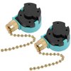 ZE-268S6 Ceiling Fan Switch, 3 Speed 4 Wire Pull Chain Switch Control Switch Compatible with Hunter Ceiling Fans, Wall Lamps (2 Pack, Brass)