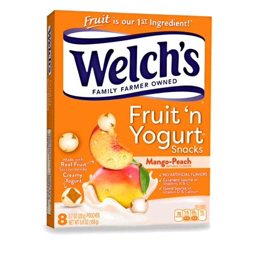 Welch’s fruit ‘n yogurt mango-peach fruit snacks 1 box of 8 (0.7oz) pouches